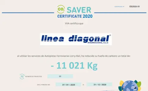 linea diagonal contribuye con tráfico Intermodal a reducir CO2